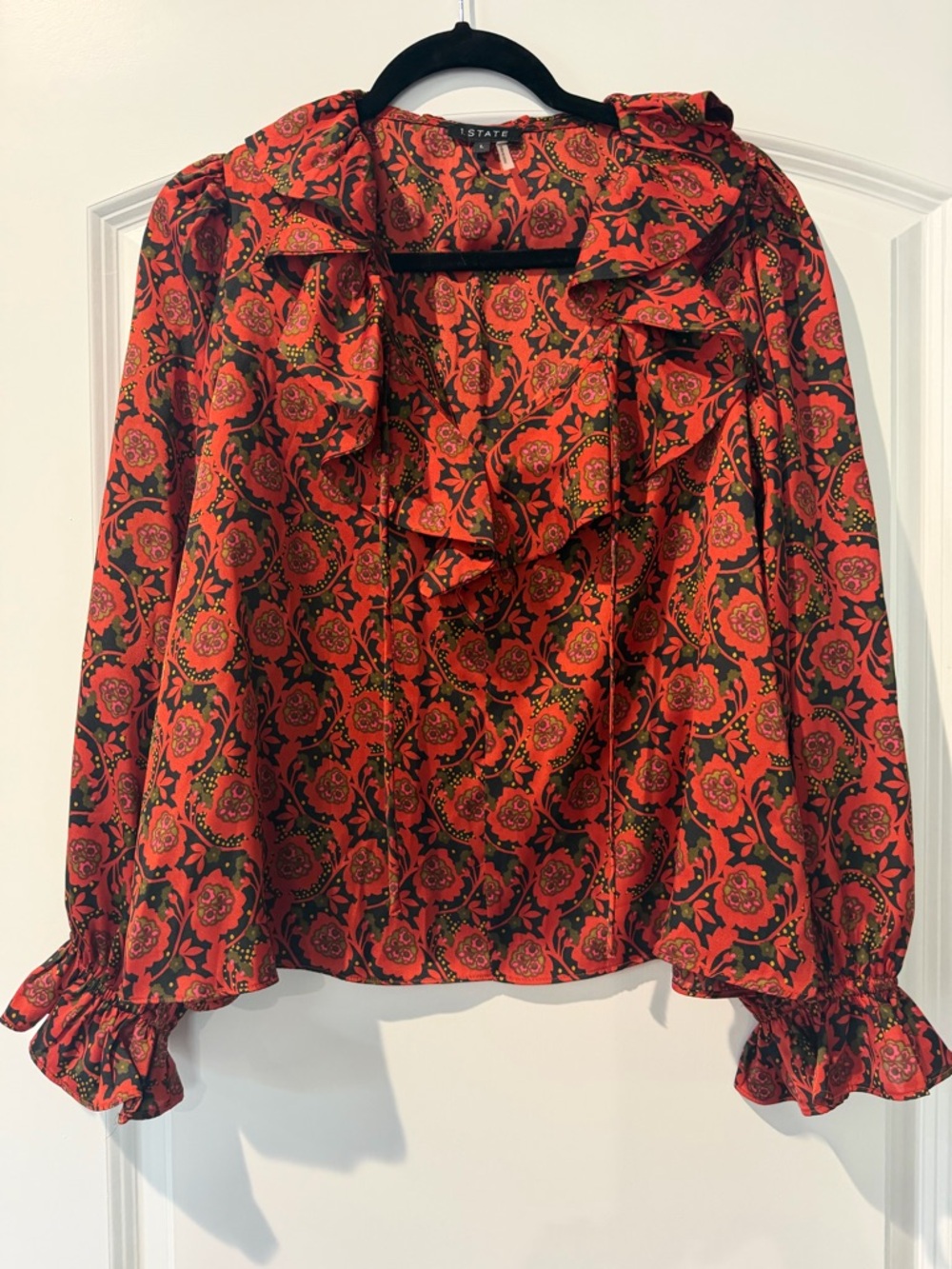 🆕 1. State Floral Ruffle Blouse - Women's Top